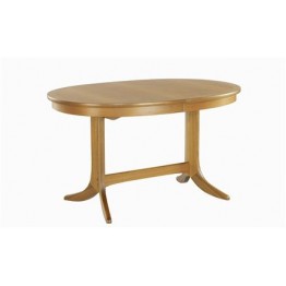 2114 Nathan Classic Oval Pedestal Dining Table in Teak Finish  NCD-2114-TK